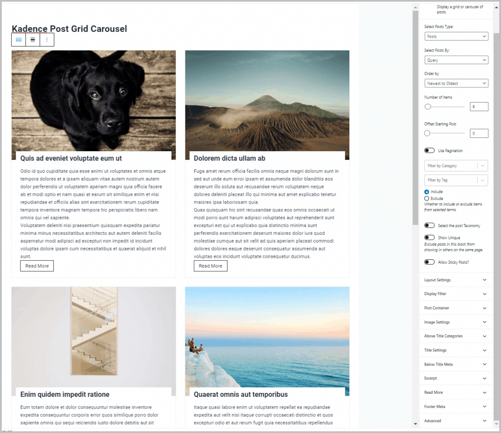 Kadence Post Grid