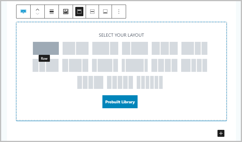 Kadence Row Layout Single Column