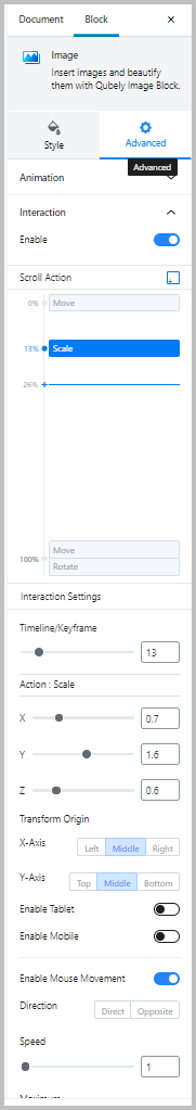 Partial List Of Control Options For Interaction Animation 1