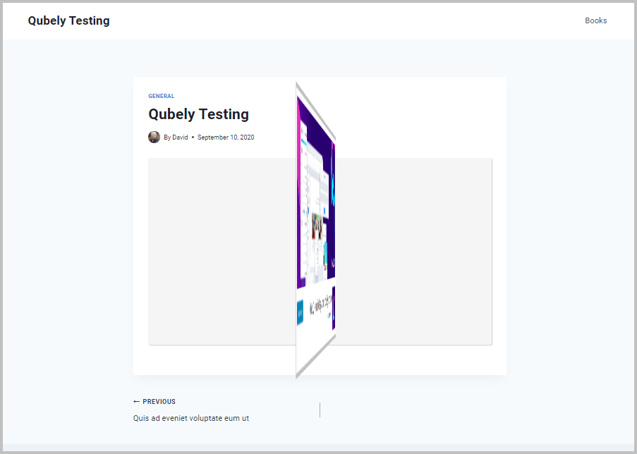 Qubely Interaction On Front End