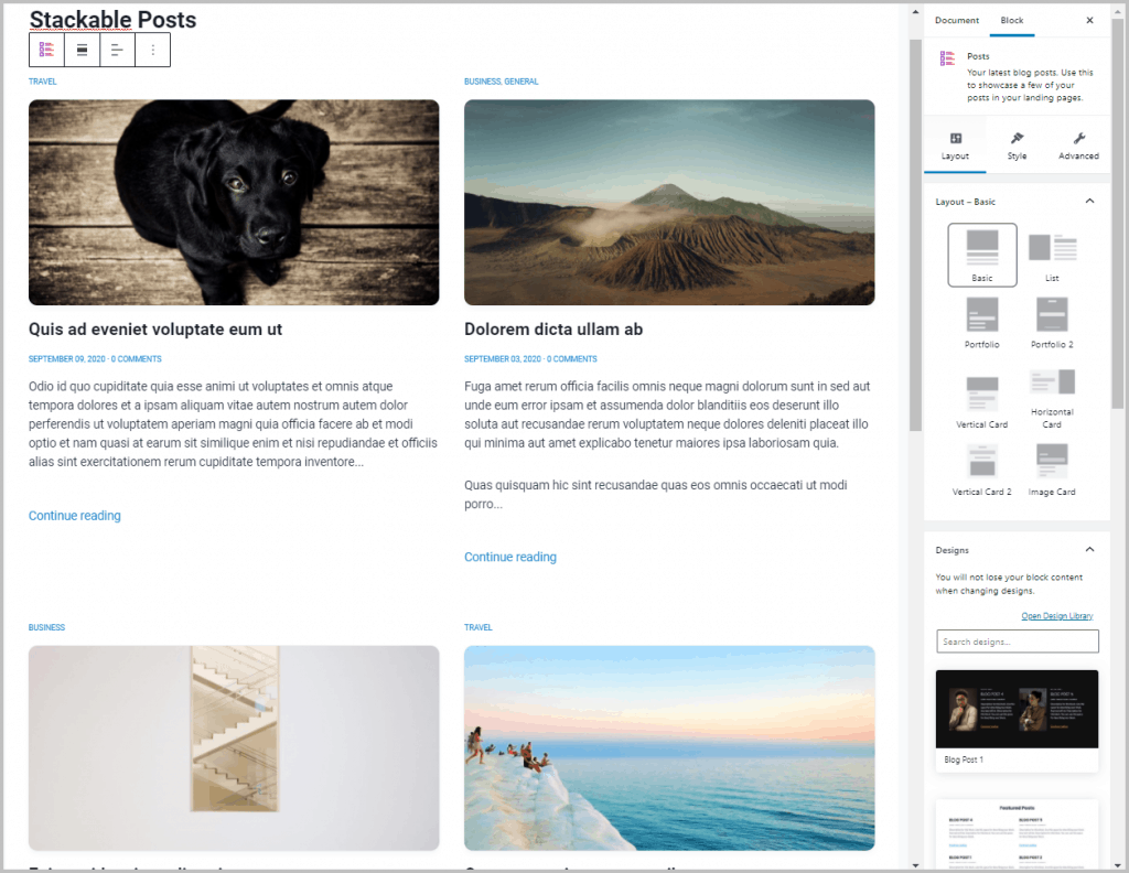 Stackable Posts Block
