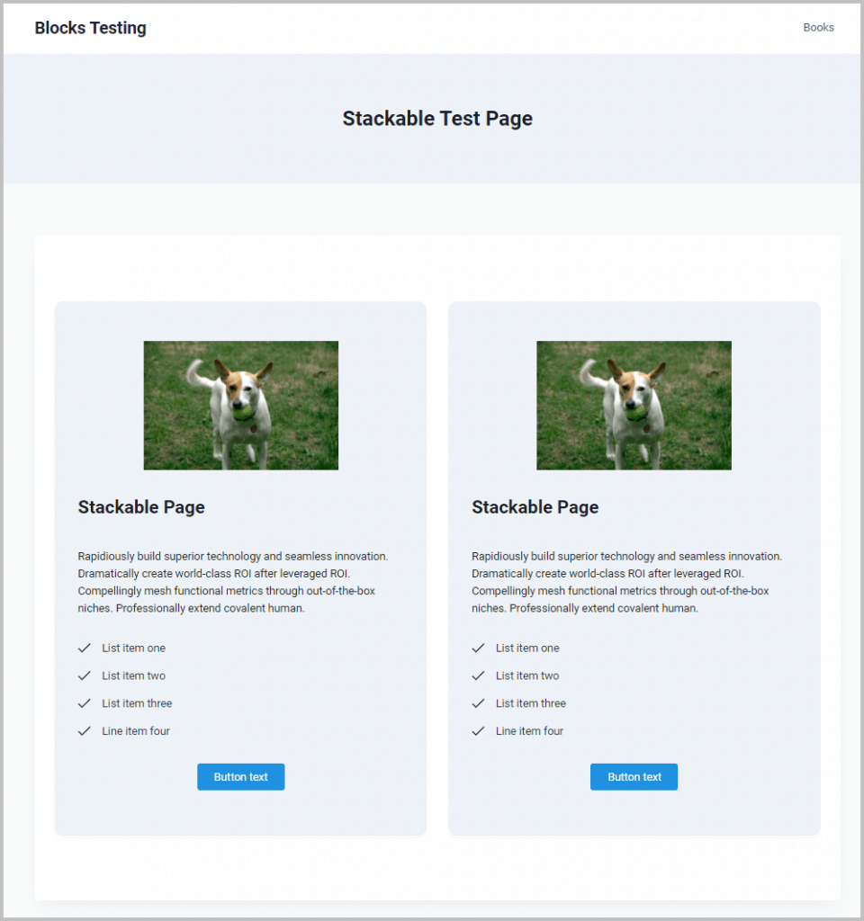 Stackable Test Home Page