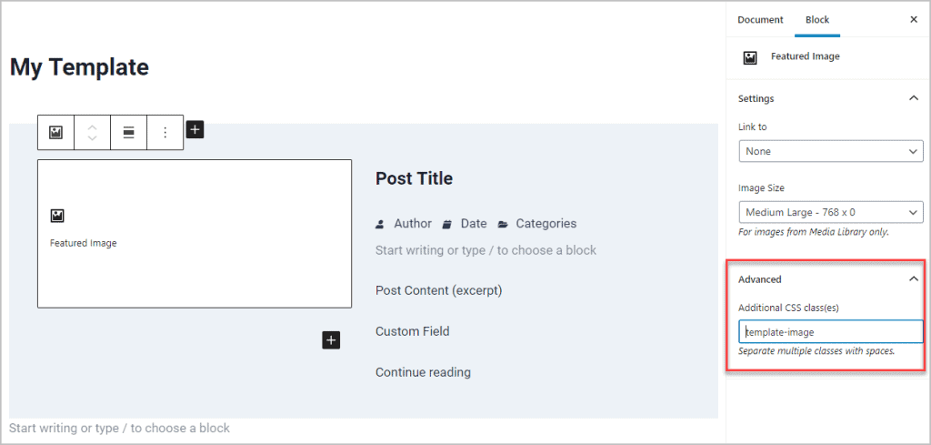 Add A Custom Class In The Advanced Tab