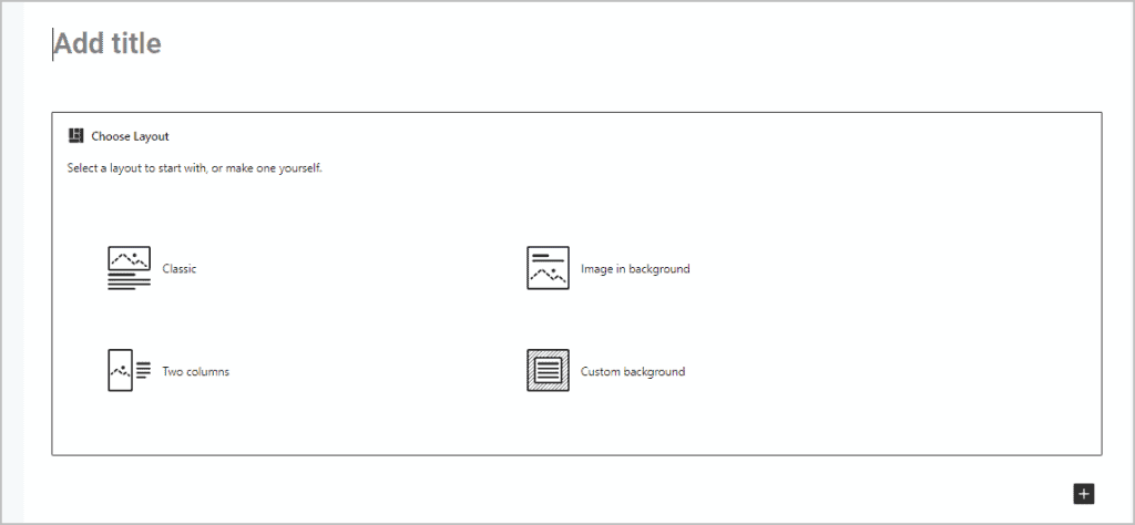 Create Template Predefined Layouts
