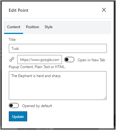Hotspot Edit Window