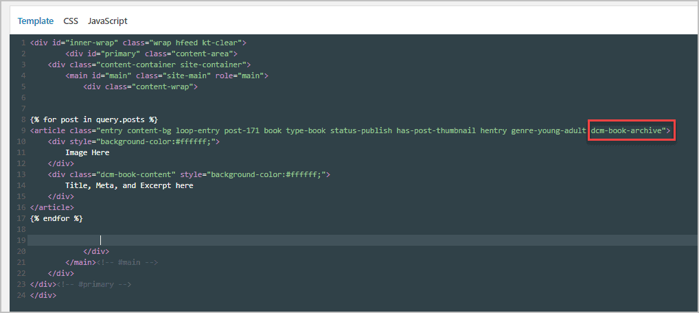 Archive Template With Placeholders