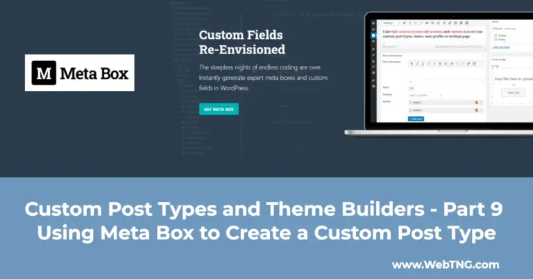 Creating a custom post type with meta box