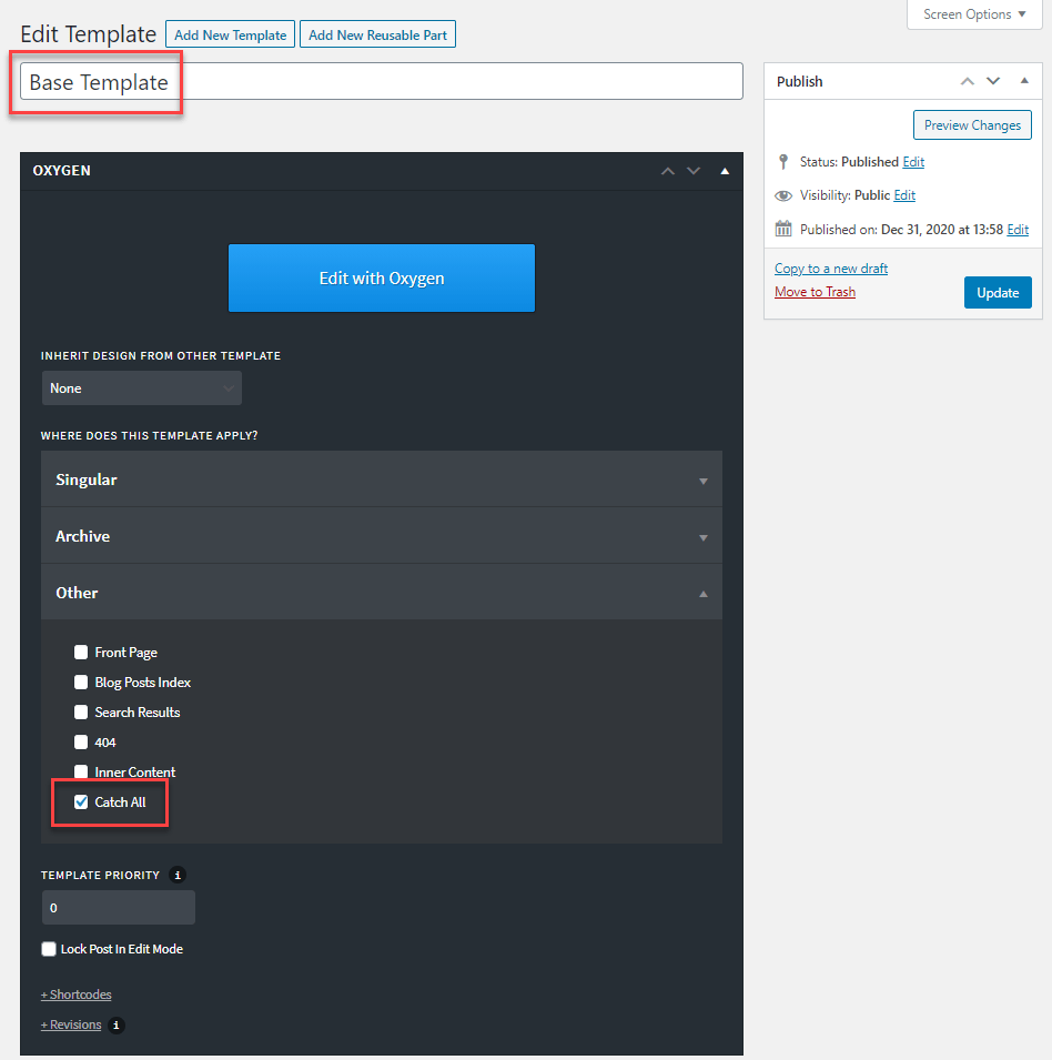 Creating Base Template