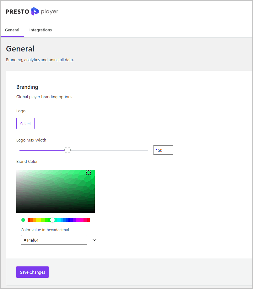 general branding page