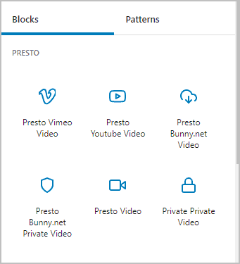 gutenberg blocks with presto player pro