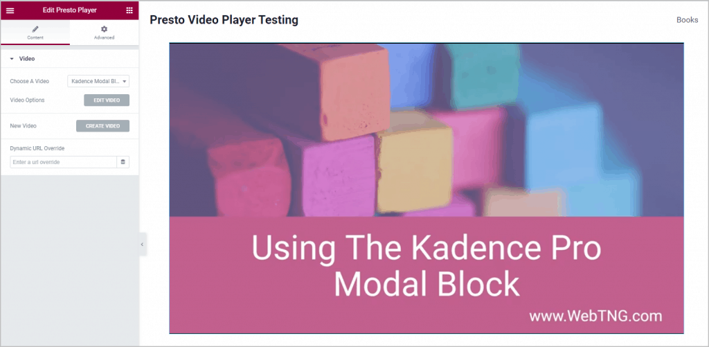 presto widget added to page