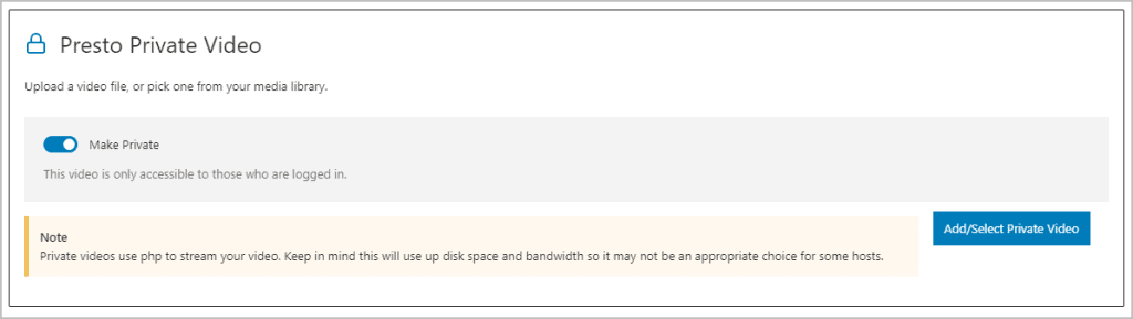 private video message