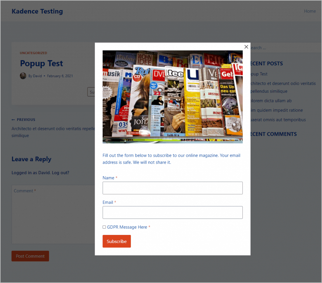 test so far on the front