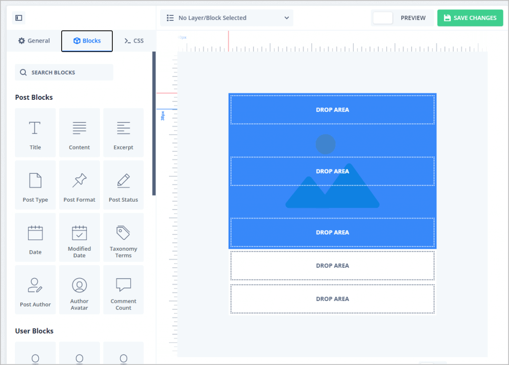 card builder blocks options