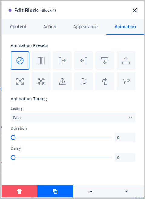 edit block animation