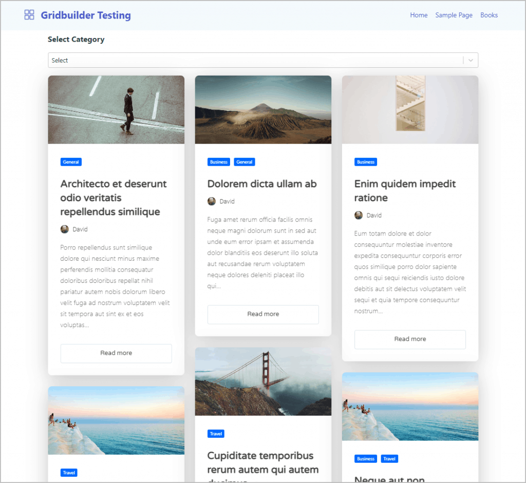 elementor page on front