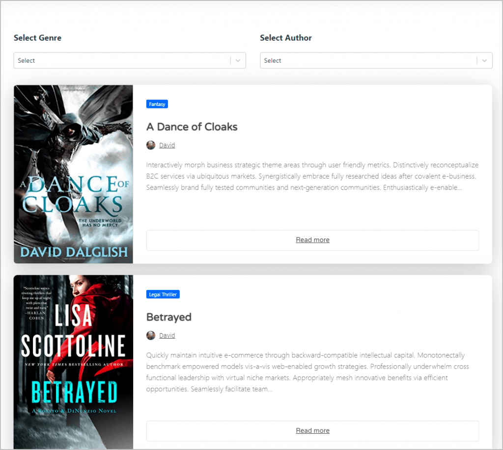 final book grid page