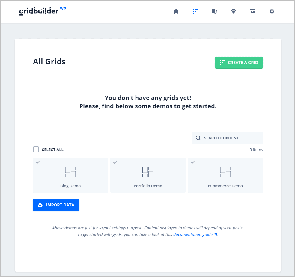 gridbuilderwp grids screen