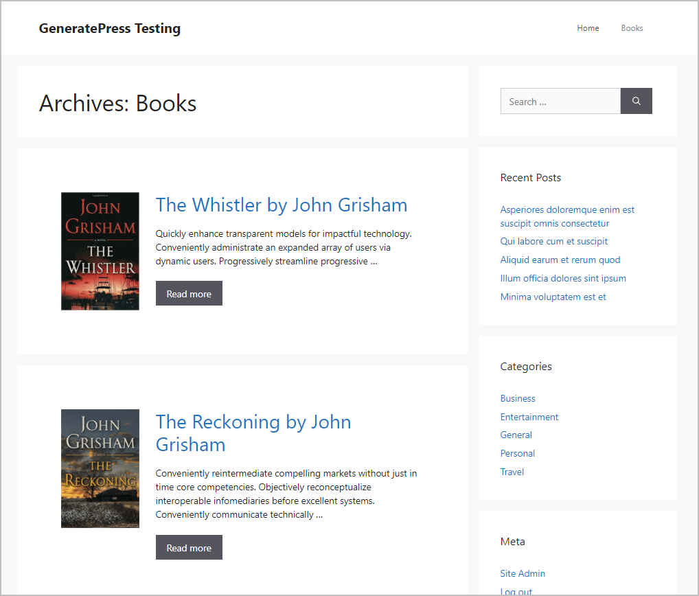 book archive on front
