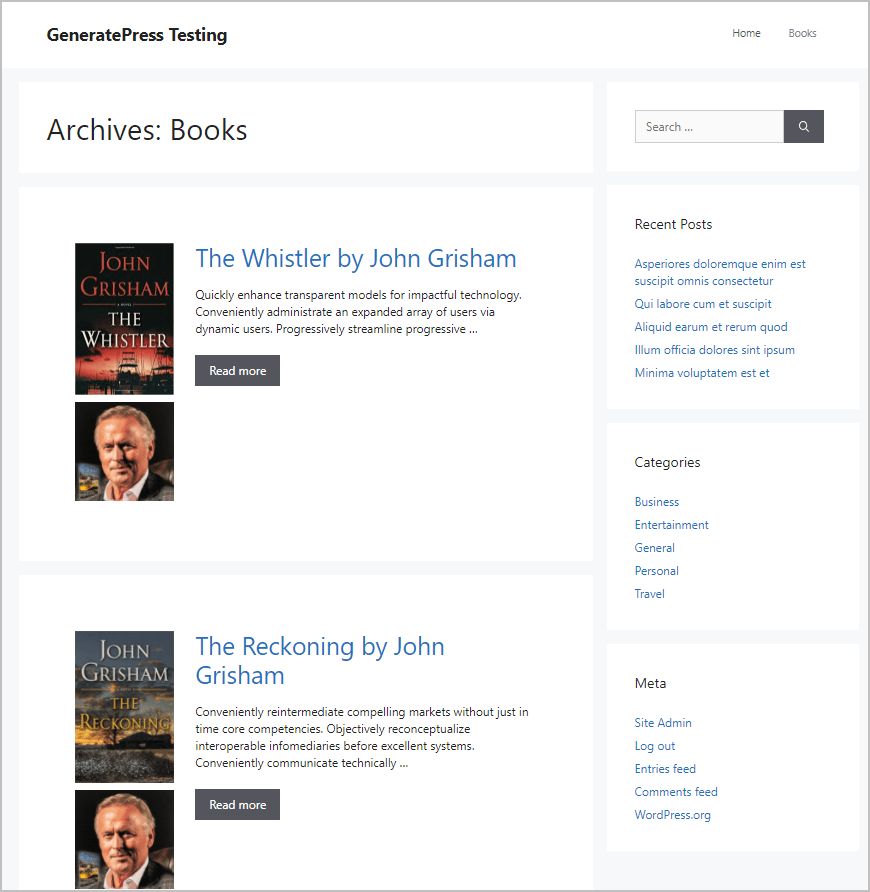 book archive with custom field
