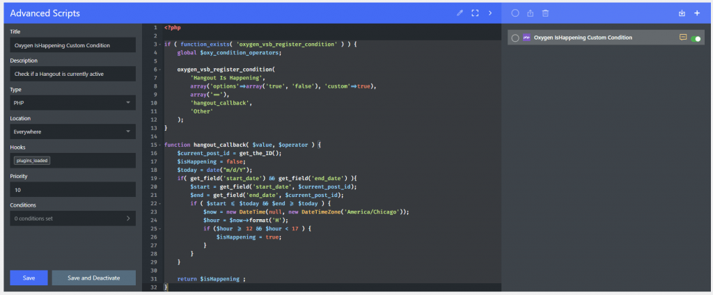code in advanced scripts ui