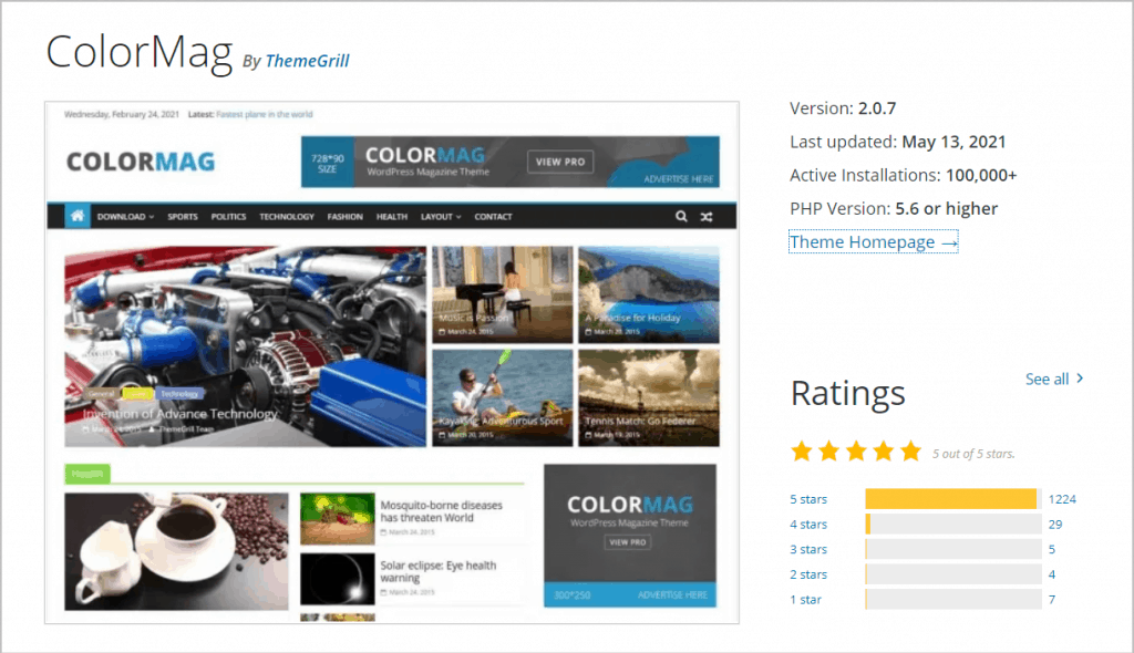 colormag theme