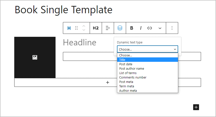 headline dynamic data field options