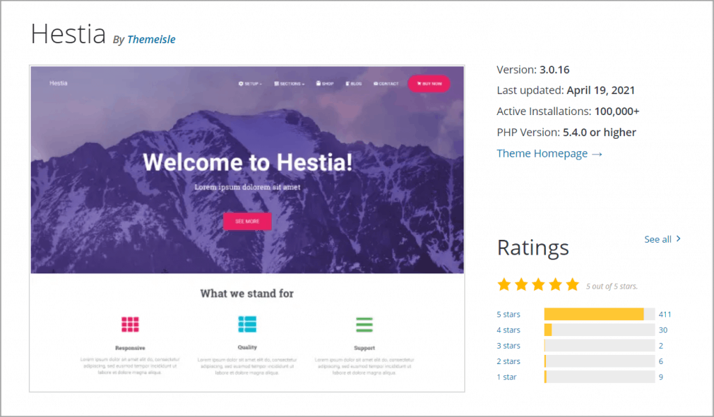 hestia theme