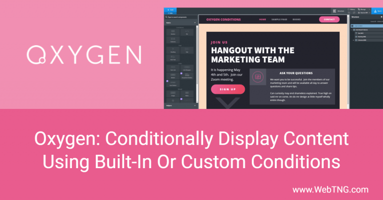 oxygen conditional display features