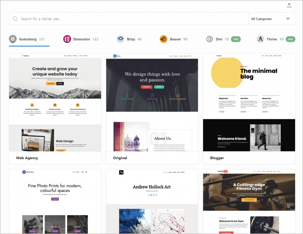 themeisle starter sites