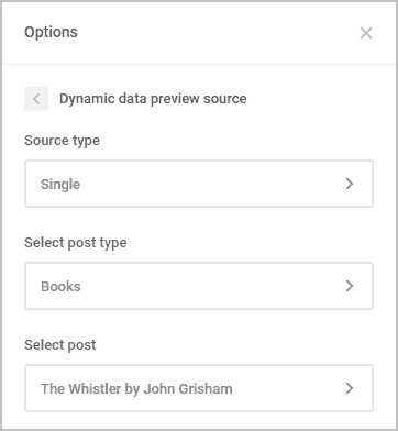 Dynamic Date Preview Source screen