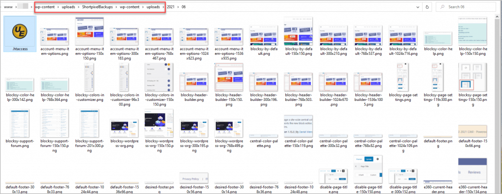shortpixel backup folder