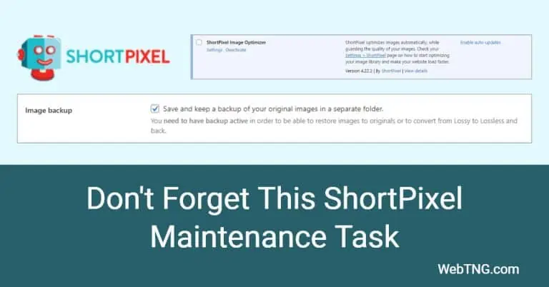 shortpixel maintenance task