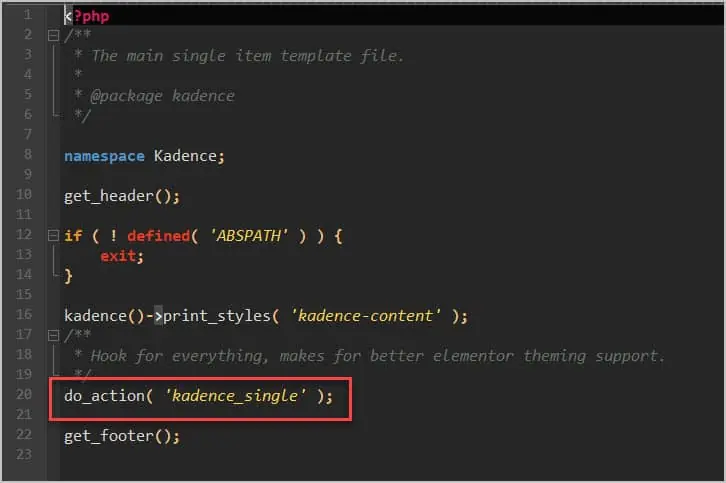 contents of single php file