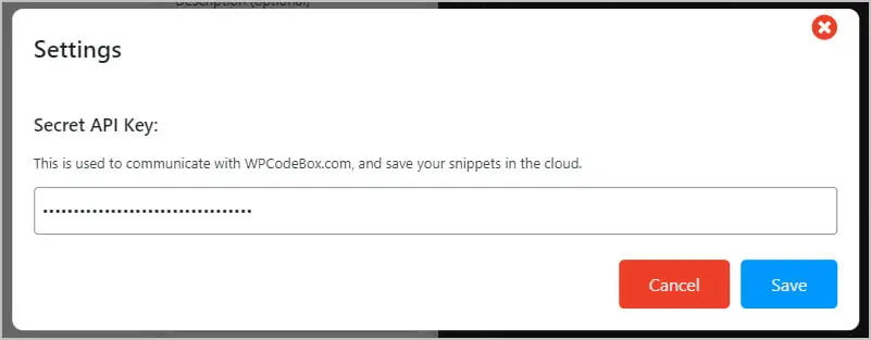 settings api key input