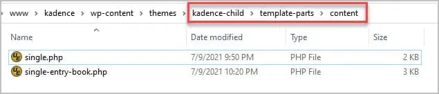 two files with directory structure