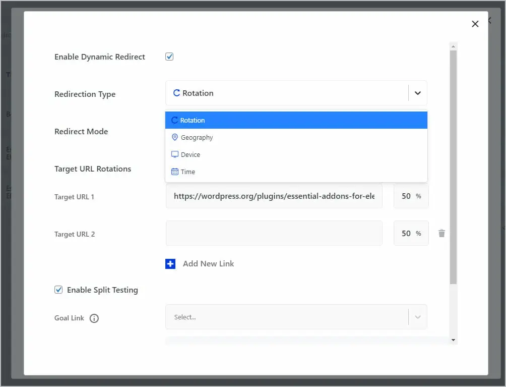 dynamic redirection type