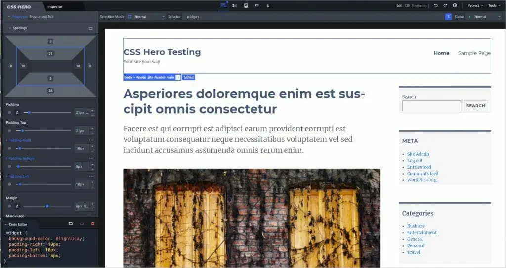 adjust widget padding