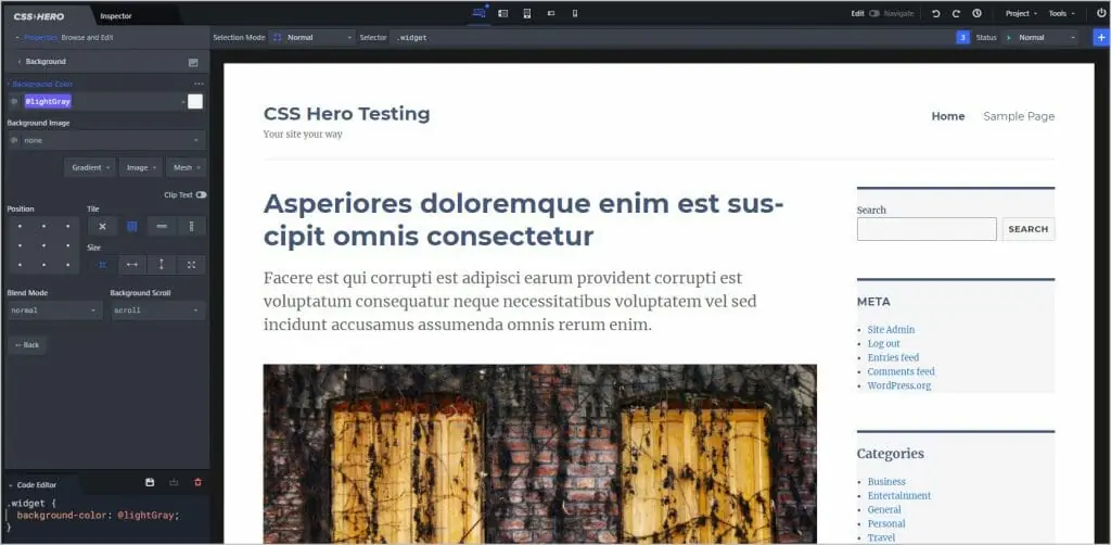 apply color variable to background