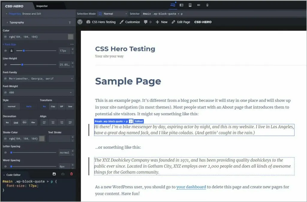 block quote adjusted