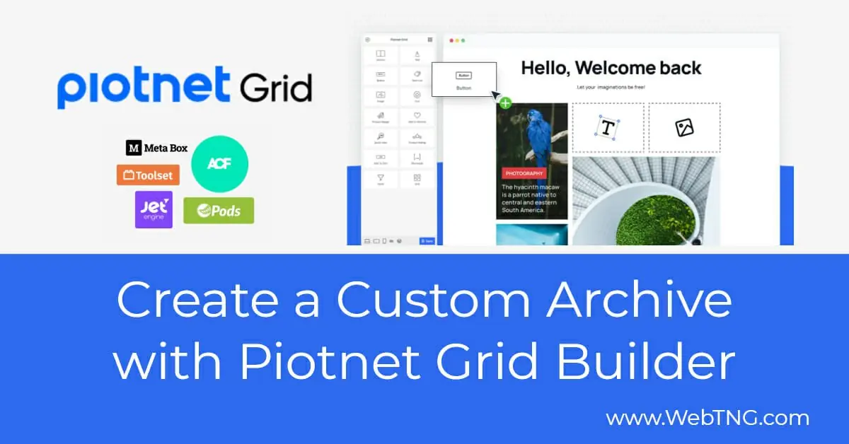 create a custom archive with piotnet grid builder