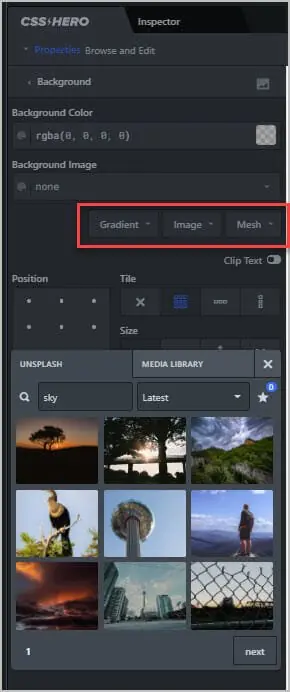 css hero background images
