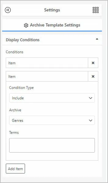 display conditions genres