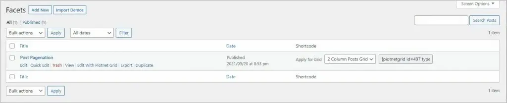 facet renamed to post navigation