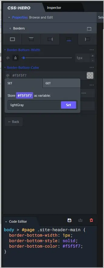 light gray variable set