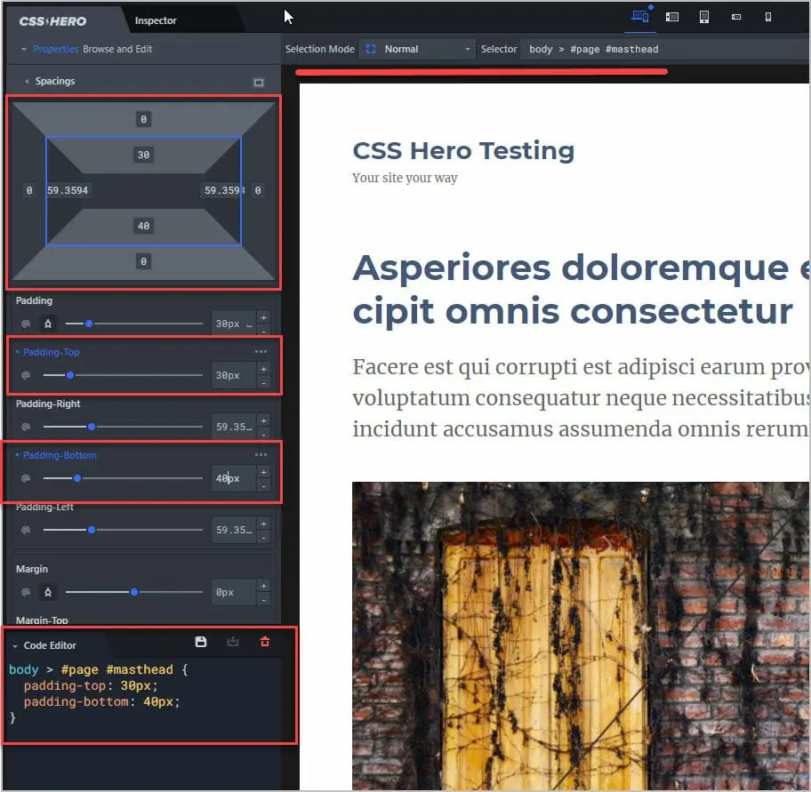 masthead padding adjusted