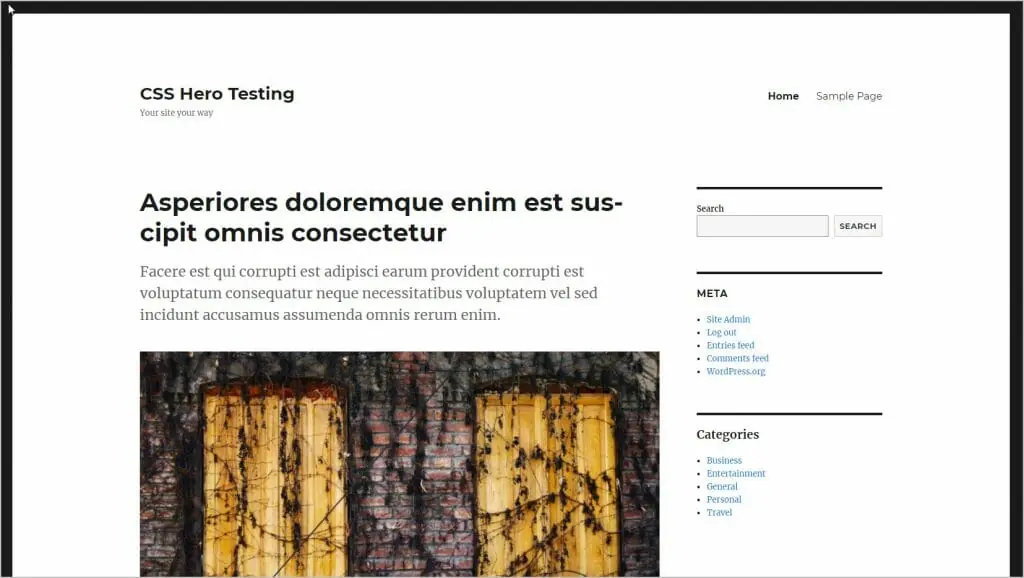 sample data loaded on test site