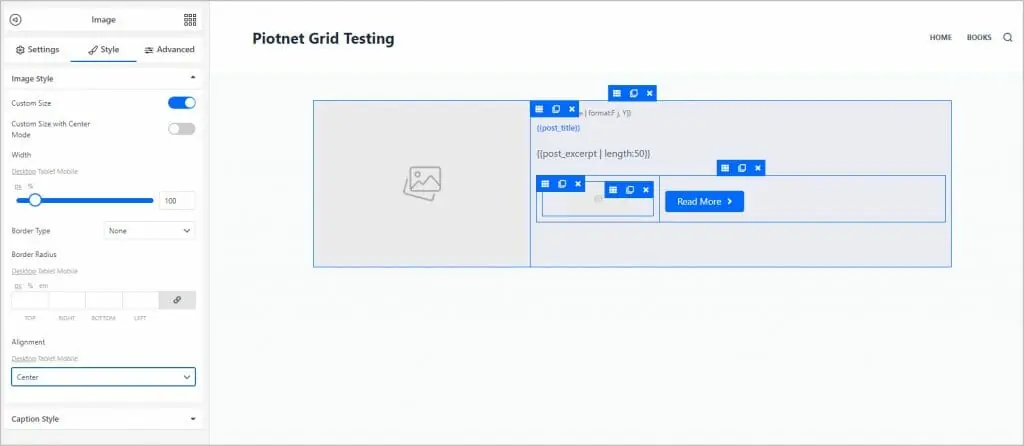 section with 2 columns and authors photo