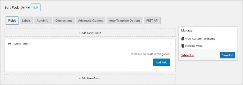 edit taxonomy interface