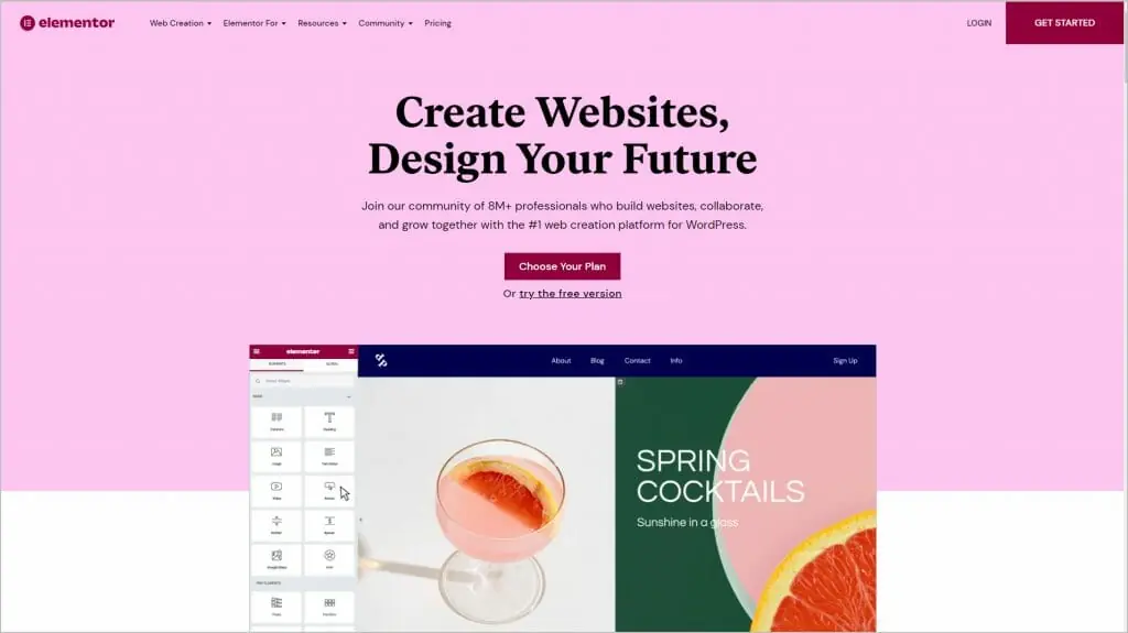 elementor home page